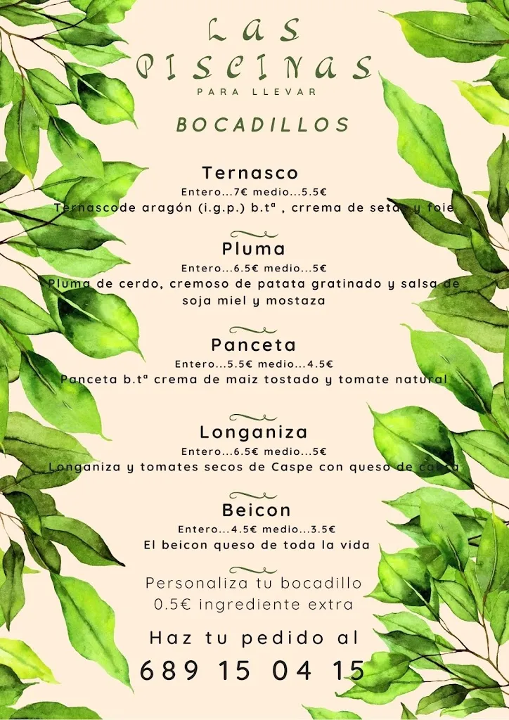 Menu_Las Piscinas_Caspe_image_2