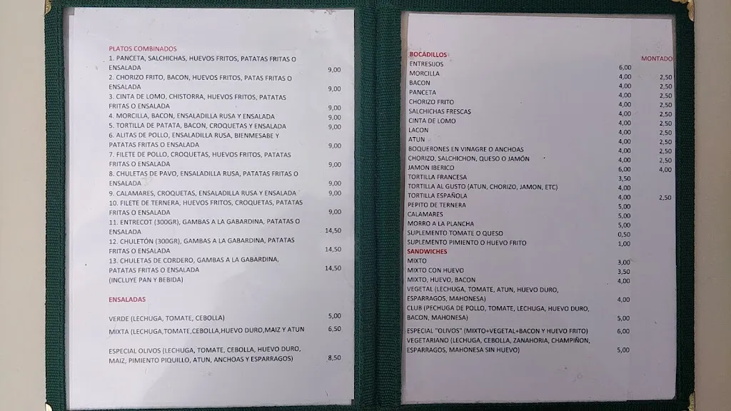 Menu_Los Olivos Cafetería-Restaurante_Cinco Olivas_immagine_2
