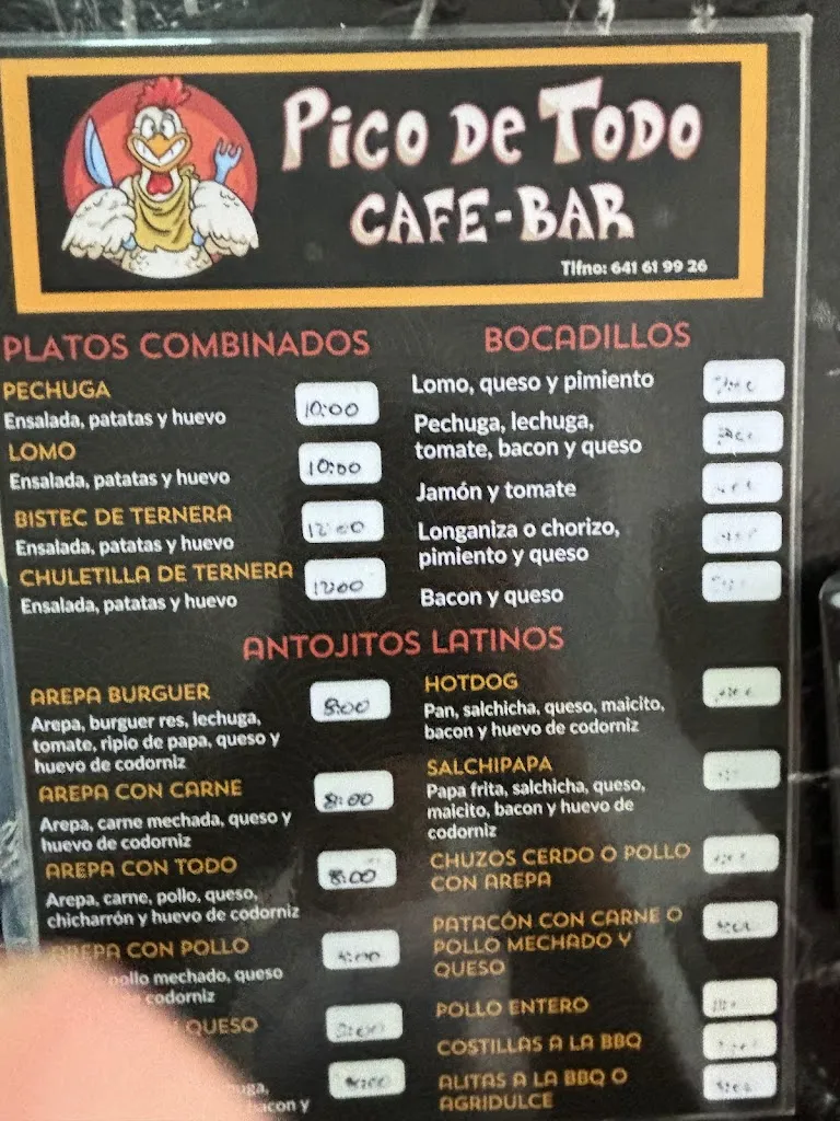 Menu_Pico de todo café bar_Daroca_immagine_1