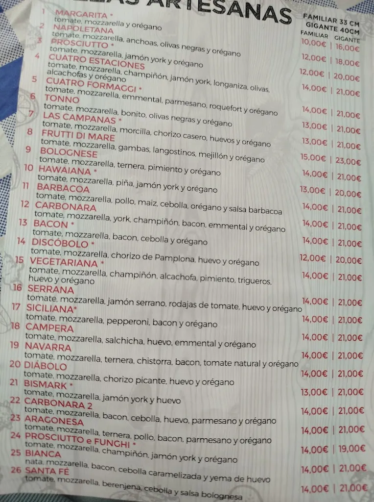 Menu_Pizzeria Las Campanas de Florencia y Arroceria Onubense_Cuarte de Huerva_image_2