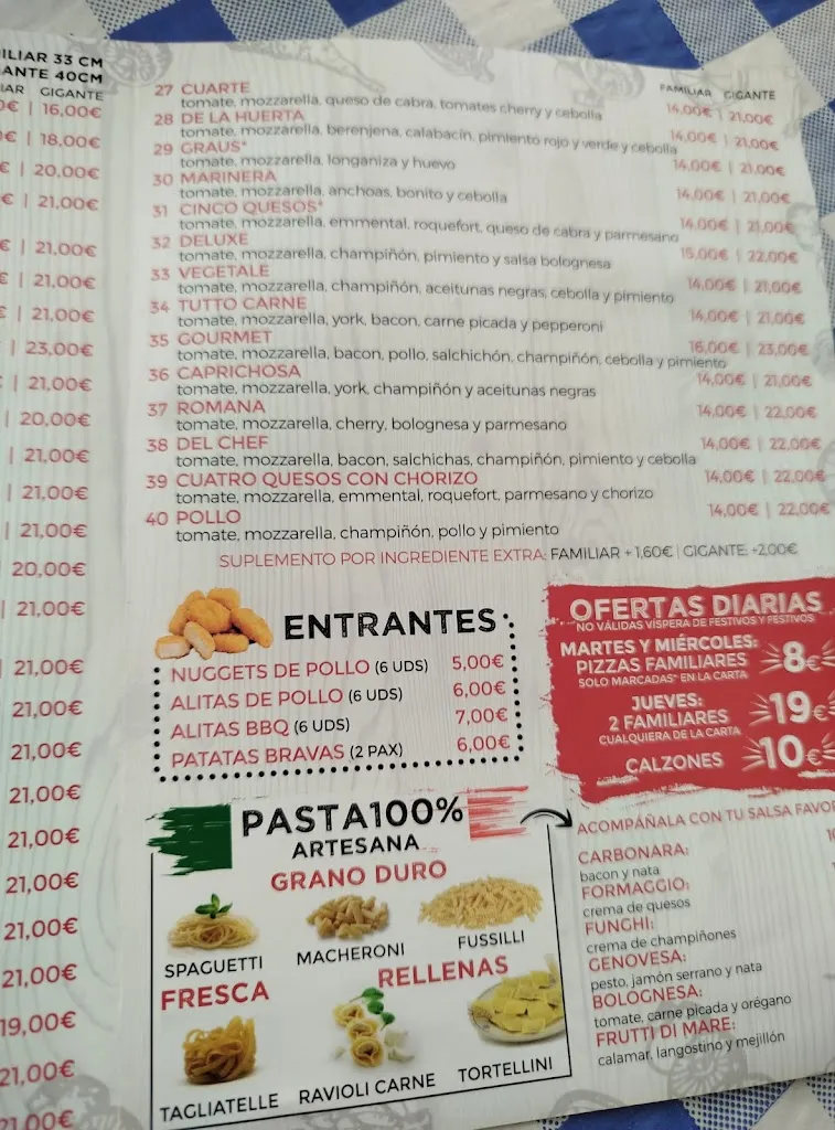 Menu_Pizzeria Las Campanas de Florencia y Arroceria Onubense_Cuarte de Huerva_image_3