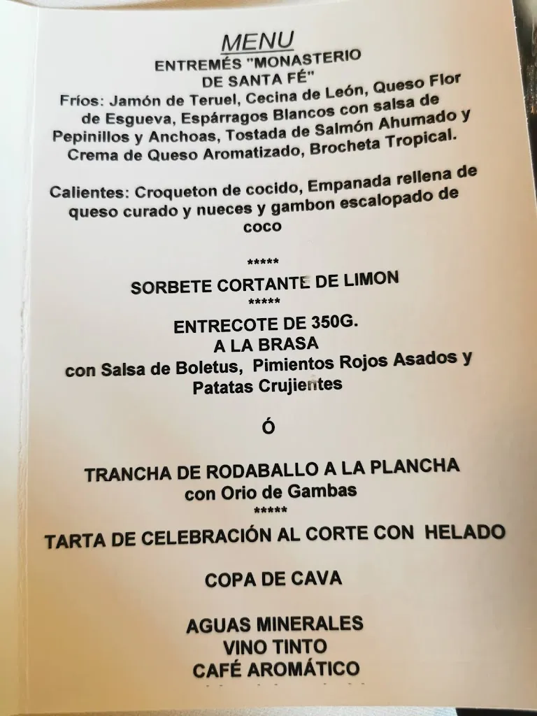 Menu_Restaurante El Monasterio de Santa Fe_Cuarte de Huerva_image_1