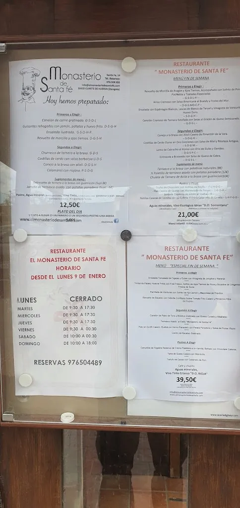 Menu_Restaurante El Monasterio de Santa Fe_Cuarte de Huerva_image_4