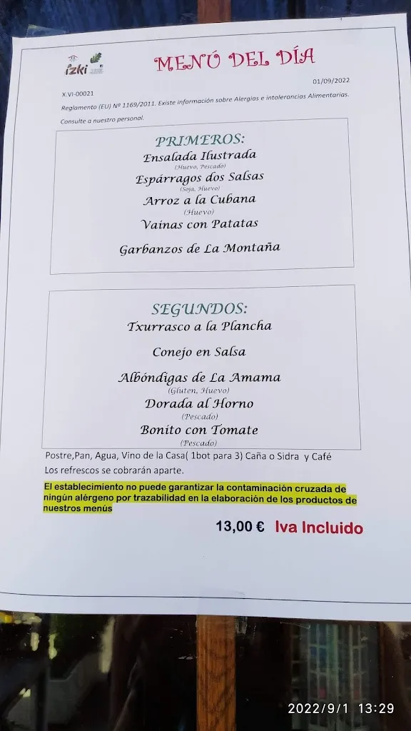 Menu_Restaurante Izki Jatetxea_Arraia-Maeztu_image_1