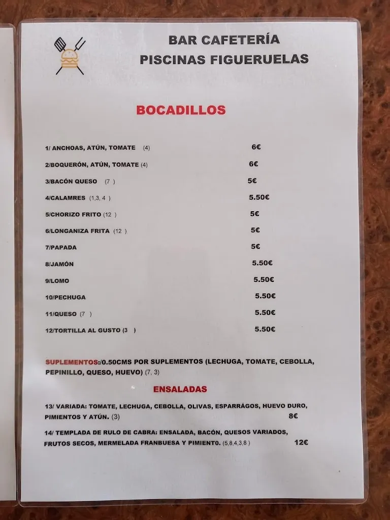 Menu_Cafetería Piscina De Figueruelas_Figueruelas_immagine_2