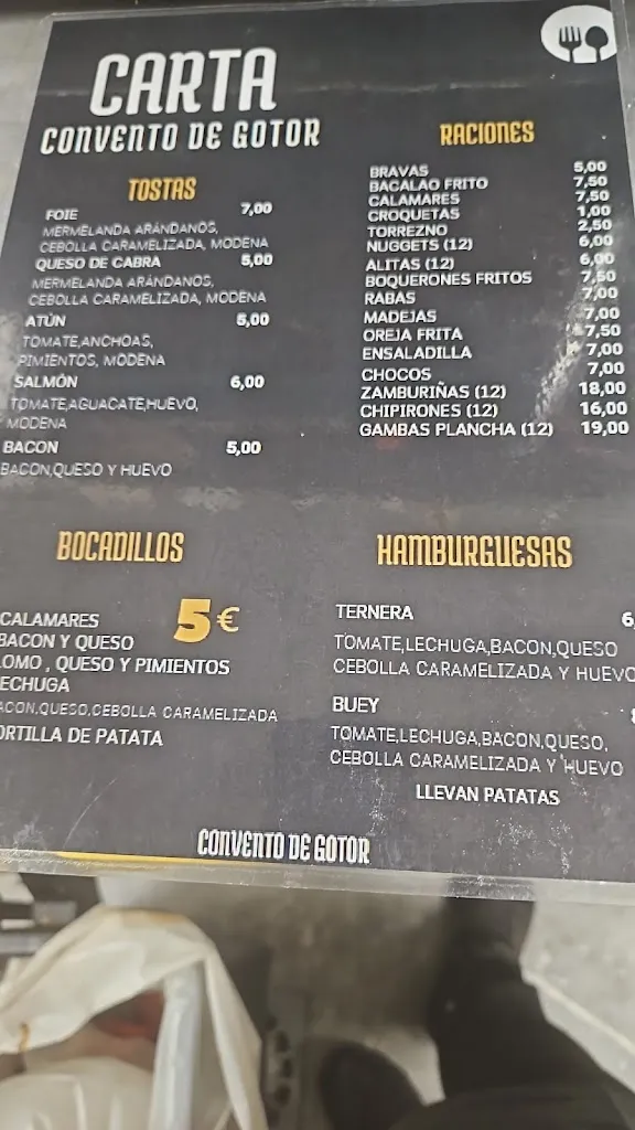 Menu_RESTAURANTE ALBERGUE CONVENTO DE GOTOR_Gotor_image_1