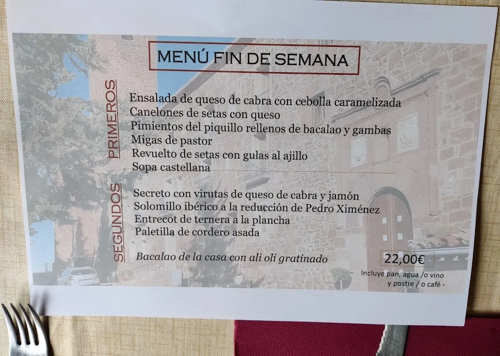 Menu_Restaurante y Albergue CARPE DIEM en el Convento de Gotor_Gotor_image_1