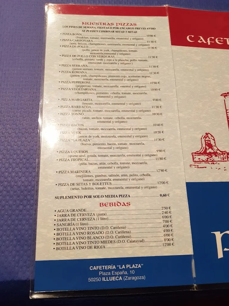Menu_Cafetería Pizzeria La Plaza_Illueca_image_1
