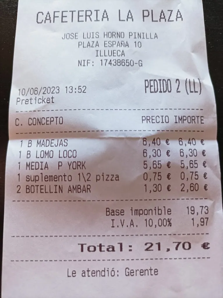 Fre De_Cafetería Pizzeria La Plaza_Illueca_review