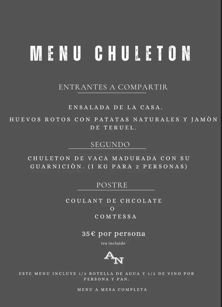 Menü_Bar Restaurante Parrilla Nardone_Luesia_Bild_3