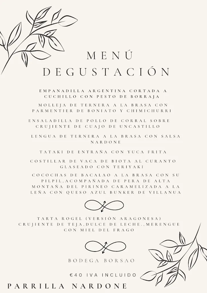 Menü_Bar Restaurante Parrilla Nardone_Luesia_Bild_4