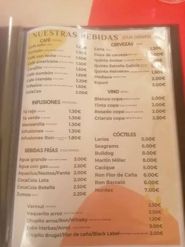 Menu_Bar-Restaurante Lo Bucheret_Maella_image_1