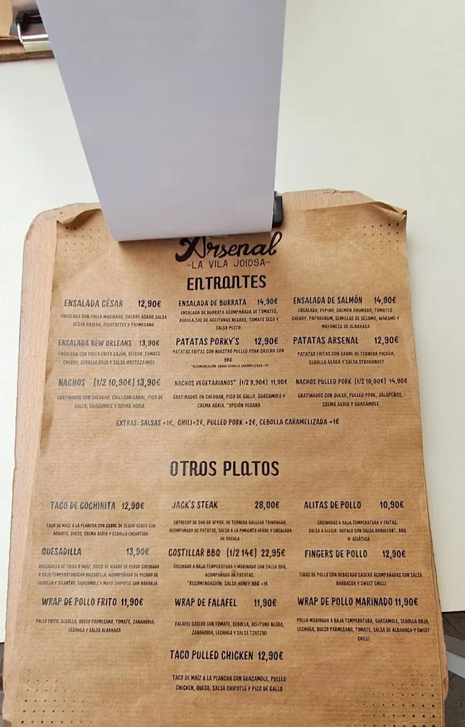 Menu_B&B l’Arsenal_Joyosa La_image_2