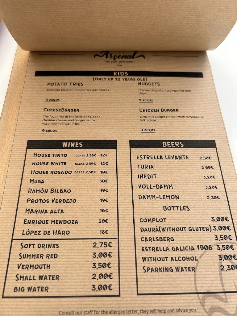 Menu_B&B l’Arsenal_Joyosa La_image_4