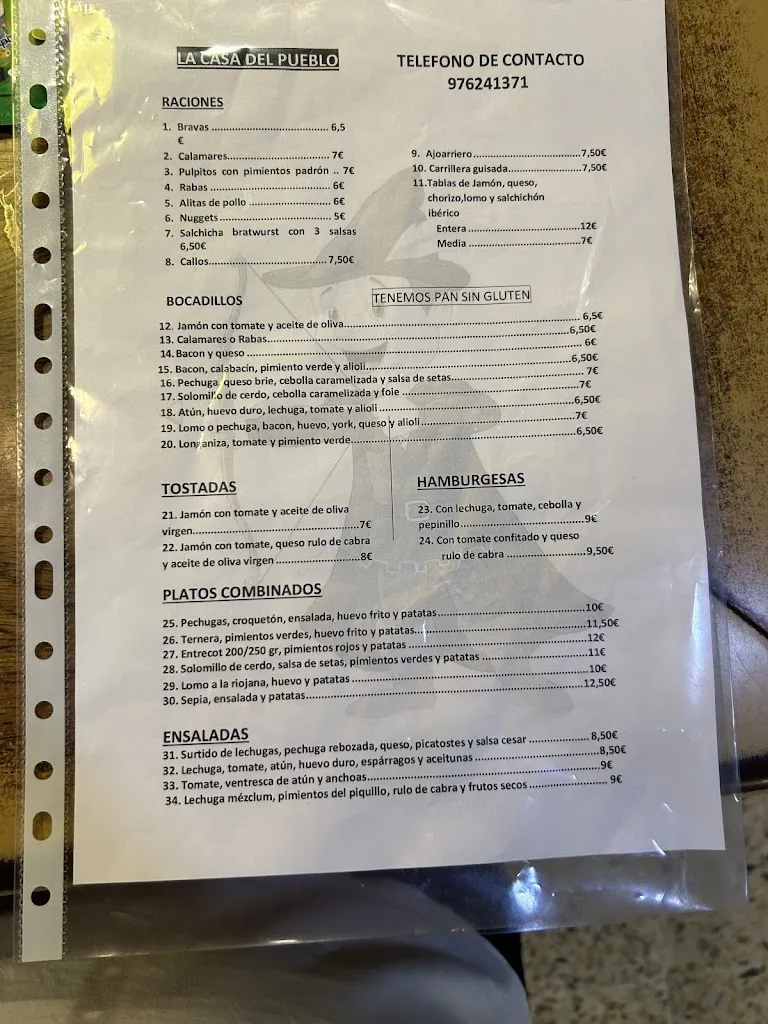 Menu_Bar La casa del pueblo_Mallén_image_1