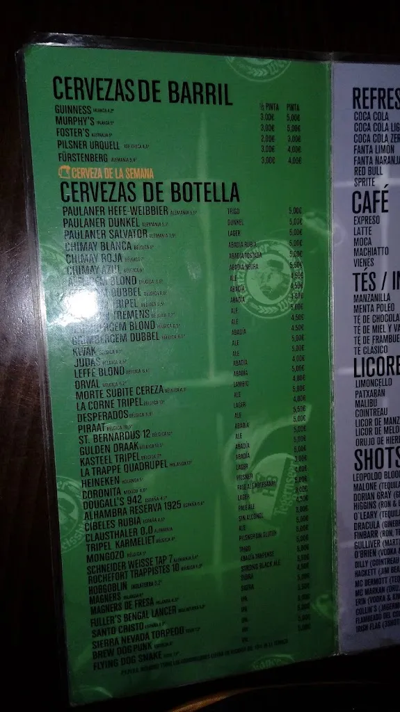 Menu_Collin's Irish Tavern_Malón_immagine_3