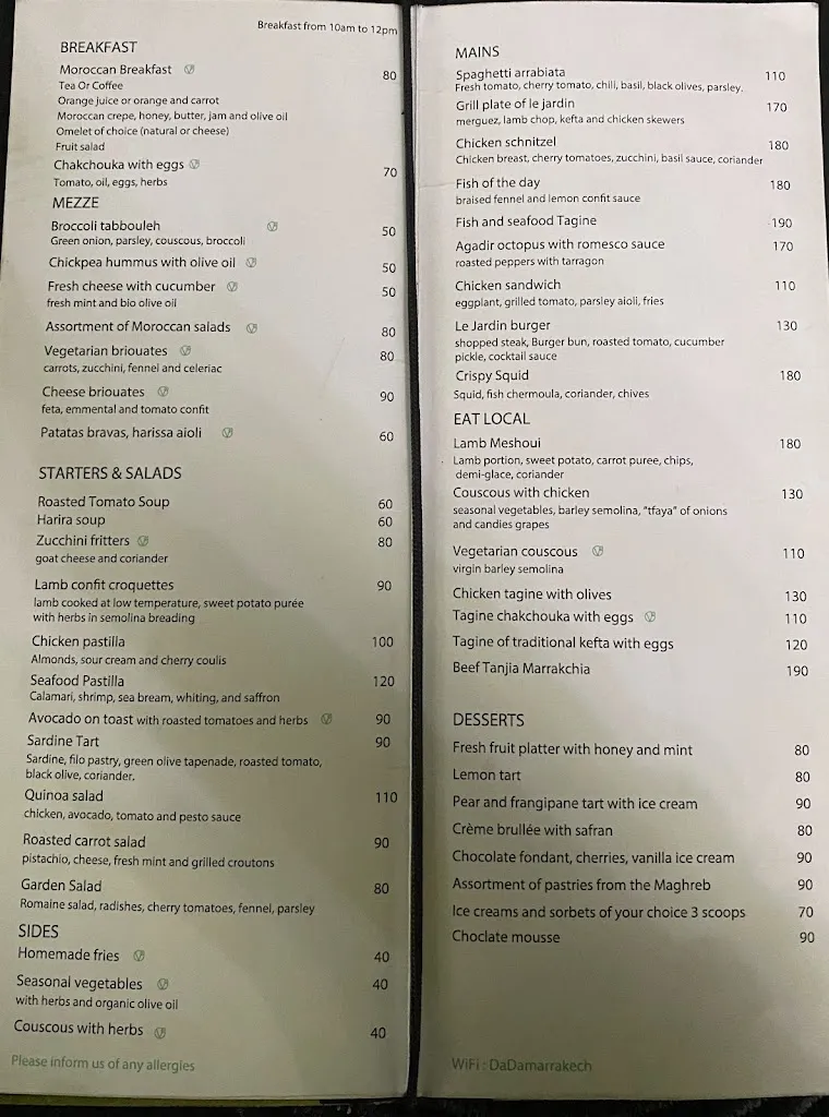 Menu_Le Jardin Restaurant Marrakech Medina_Marracos_image_3