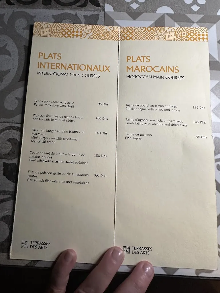Menu_Les Terrasses Des Arts Marrakech_Marracos_image_1