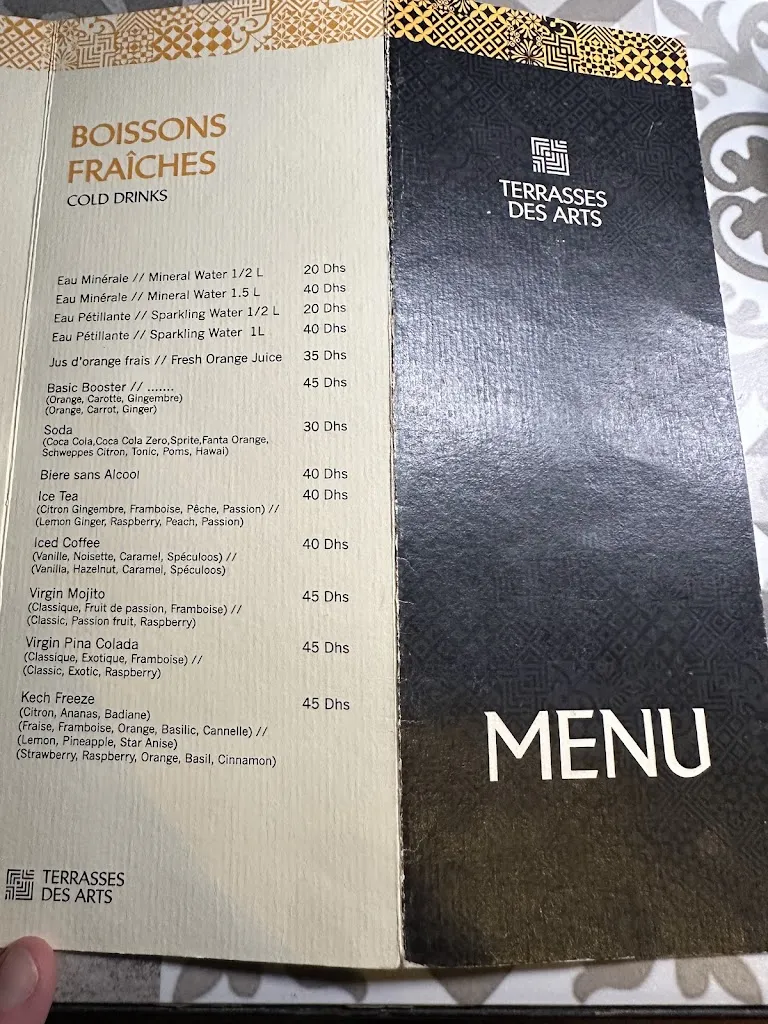 Menu_Les Terrasses Des Arts Marrakech_Marracos_image_4