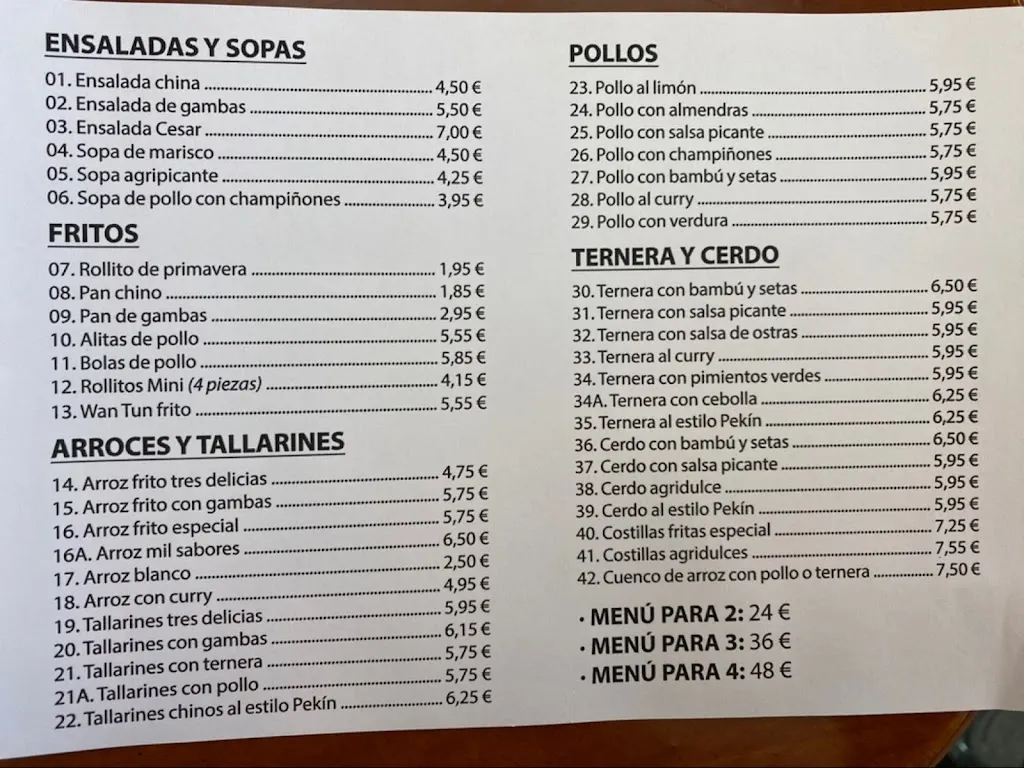 Menu_bar restaurant Norte House_Perdiguera_image_1