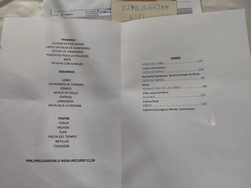 Menü_Venta de Santa Lucía_Pina de Ebro_Bild_2