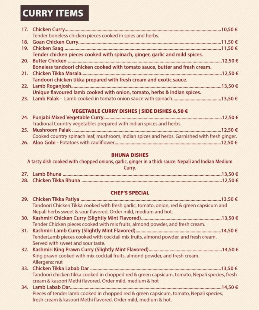 Menu_The Courtyard Tandoori Bar and Bistro_Salillas de Jalón_image_1