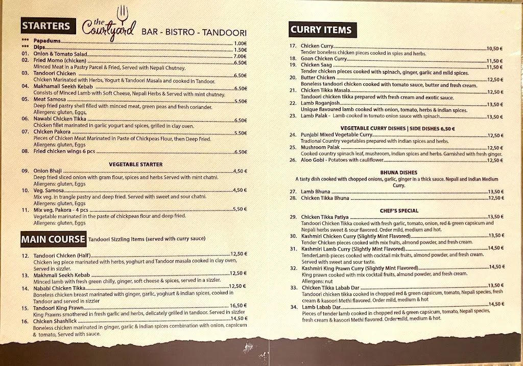 Menu_The Courtyard Tandoori Bar and Bistro_Salillas de Jalón_image_2