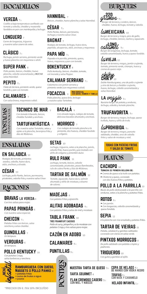 Menu_La Vereda_San Mateo de Gállego_image_1