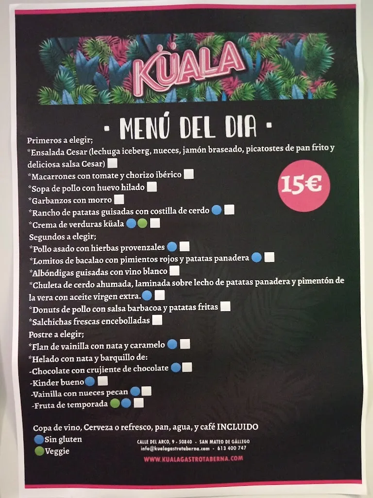 Menu_Küala Gastrotaberna_San Mateo de Gállego_image_1