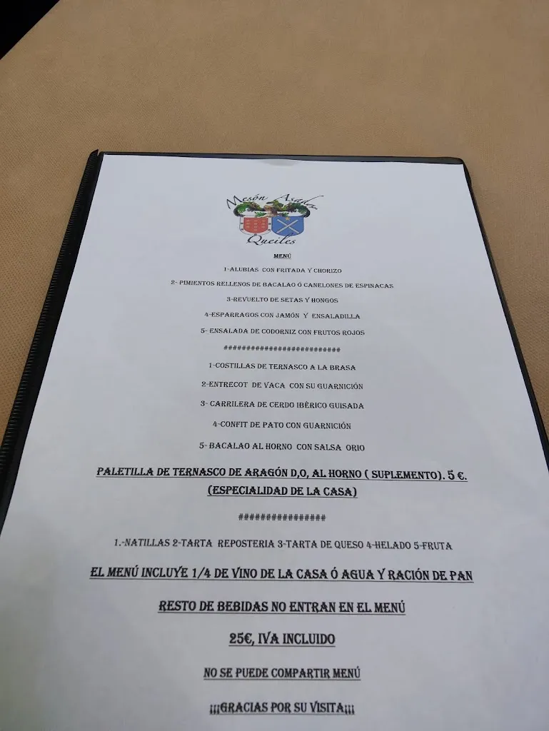 Menu_Mesón Asador Queiles .Restaurante cocina tradicional y de temporada_Tarazona_image_2