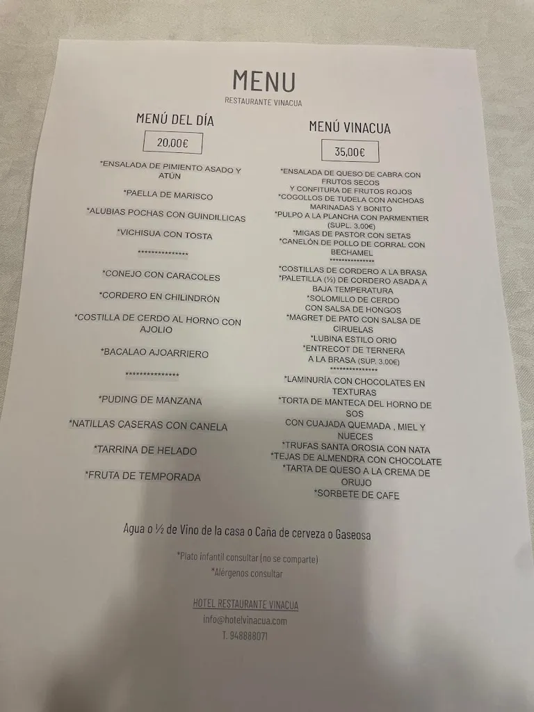 Menu_Bar Restaurante Vinacua_Sos del Rey Católico_immagine_1