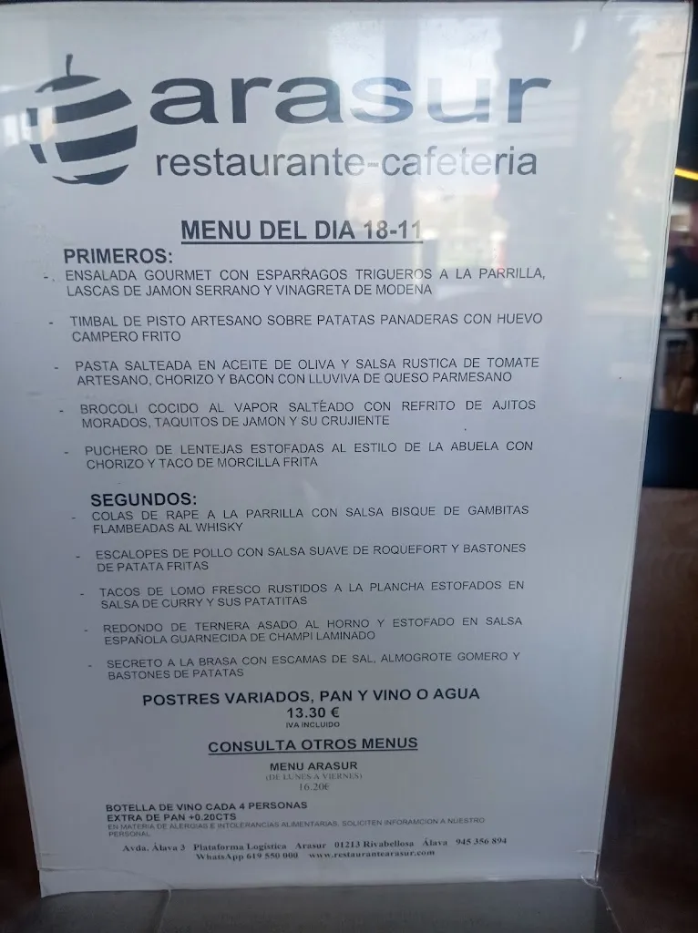Menu_Arasur Restaurante Cafetería_Armiñón_image_1