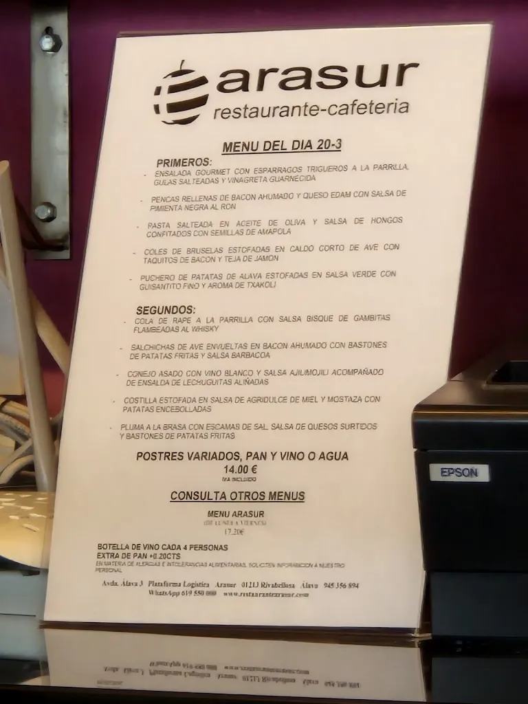 Menu_Arasur Restaurante Cafetería_Armiñón_image_3