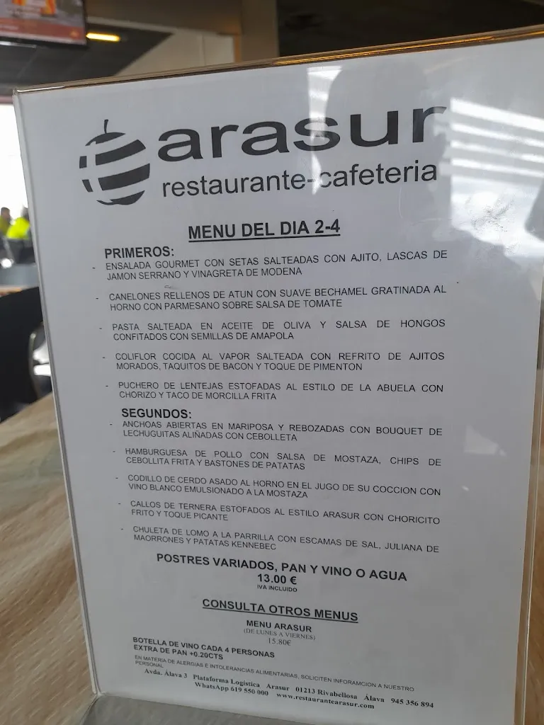 Menu_Arasur Restaurante Cafetería_Armiñón_image_4