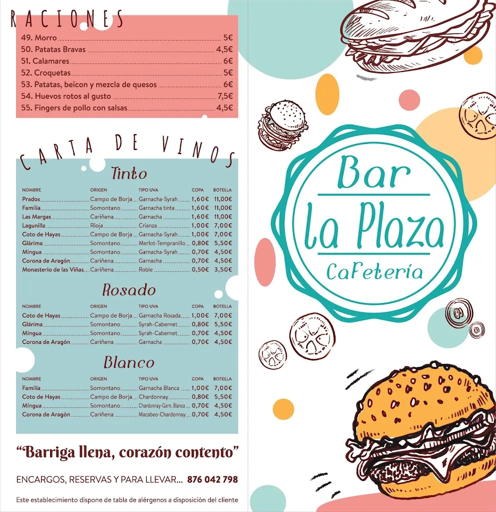 Menü_Bar La Plaza_Torres de Berrellén_Bild_2