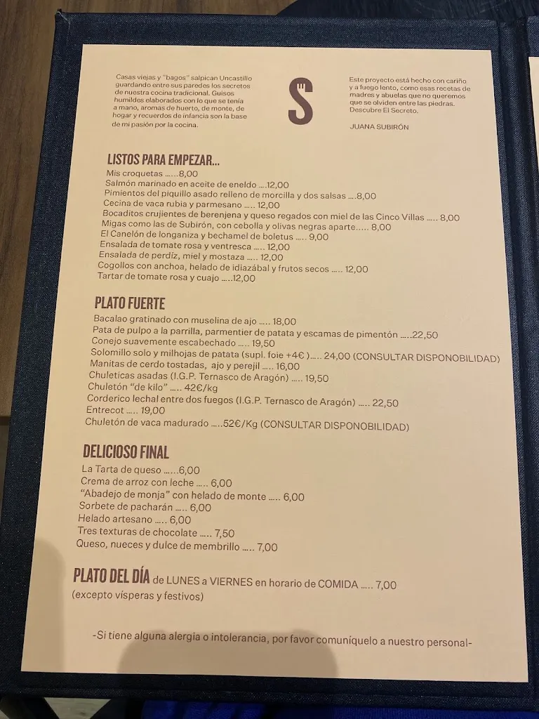 Menu_El Secreto_Uncastillo_image_2