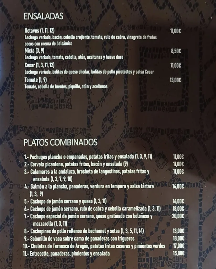 Menu_Cafetería restaurante Octavus_Utebo_image_3