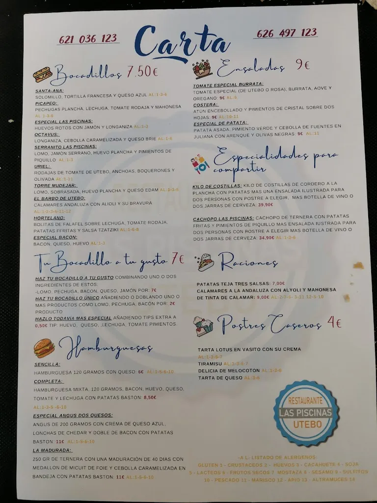 Menu_Restaurante Bar Las Piscinas de Utebo_Utebo_image_1