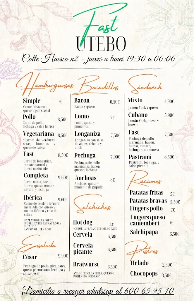 Menu_Fast Utebo_Utebo_image_1