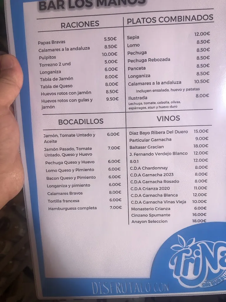 Menu_Bar los maños 3.0_Villanueva de Huerva_image_1