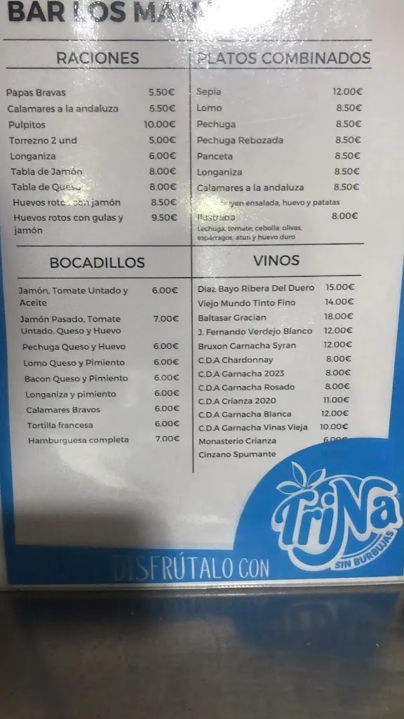 Menu_Bar los maños 3.0_Villanueva de Huerva_image_3