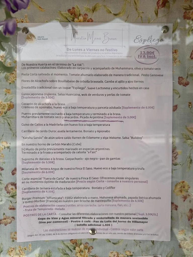 Menu_Gastrobar Espliego_Villamayor de Gállego_image_2