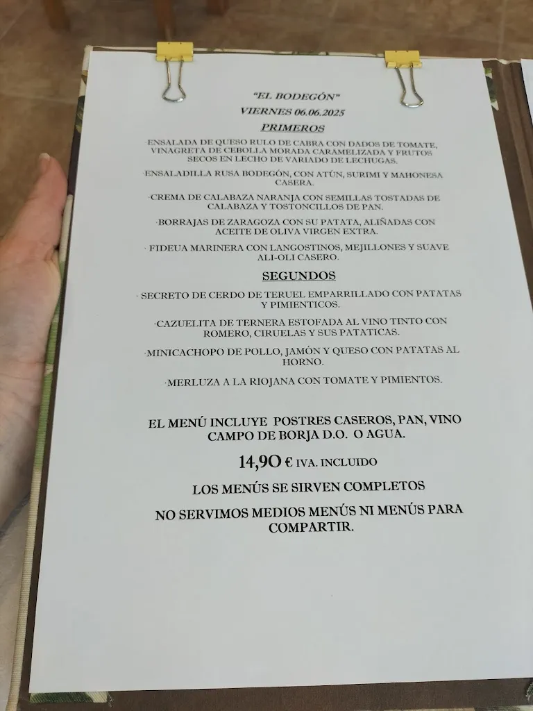 Menu_Restaurante El Bodegón_Villanueva de Gállego_image_1