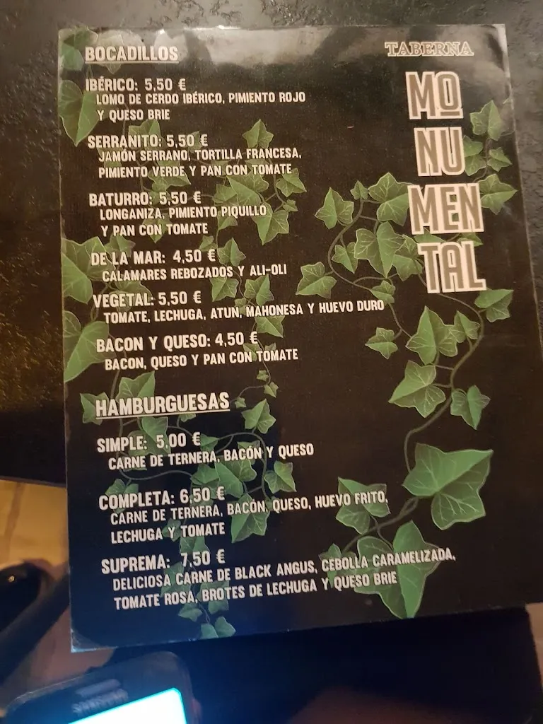 Menu_Taberna La Monumental_Villanueva de Gállego_image_3