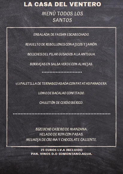Menu_La Casa del Ventero_Villanueva de Gállego_immagine_3