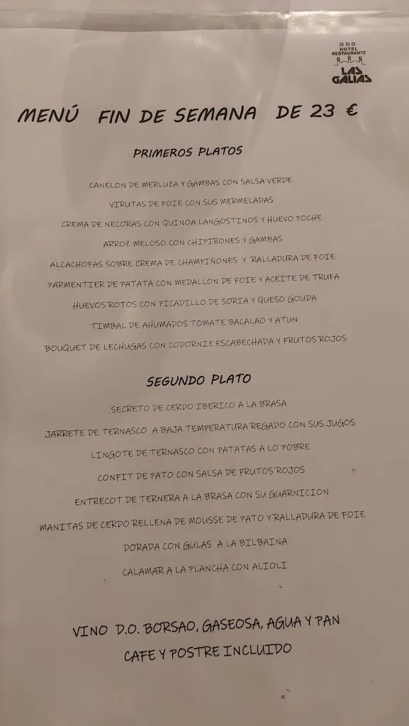Menü_Restaurante Las Galias_Zuera_Bild_2