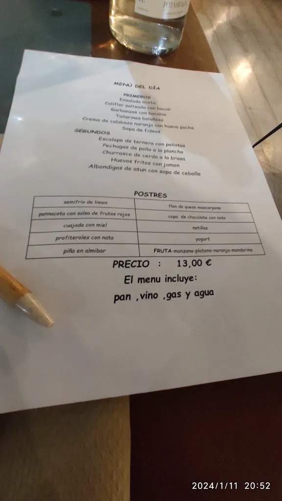 Menü_Restaurante Las Galias_Zuera_Bild_3