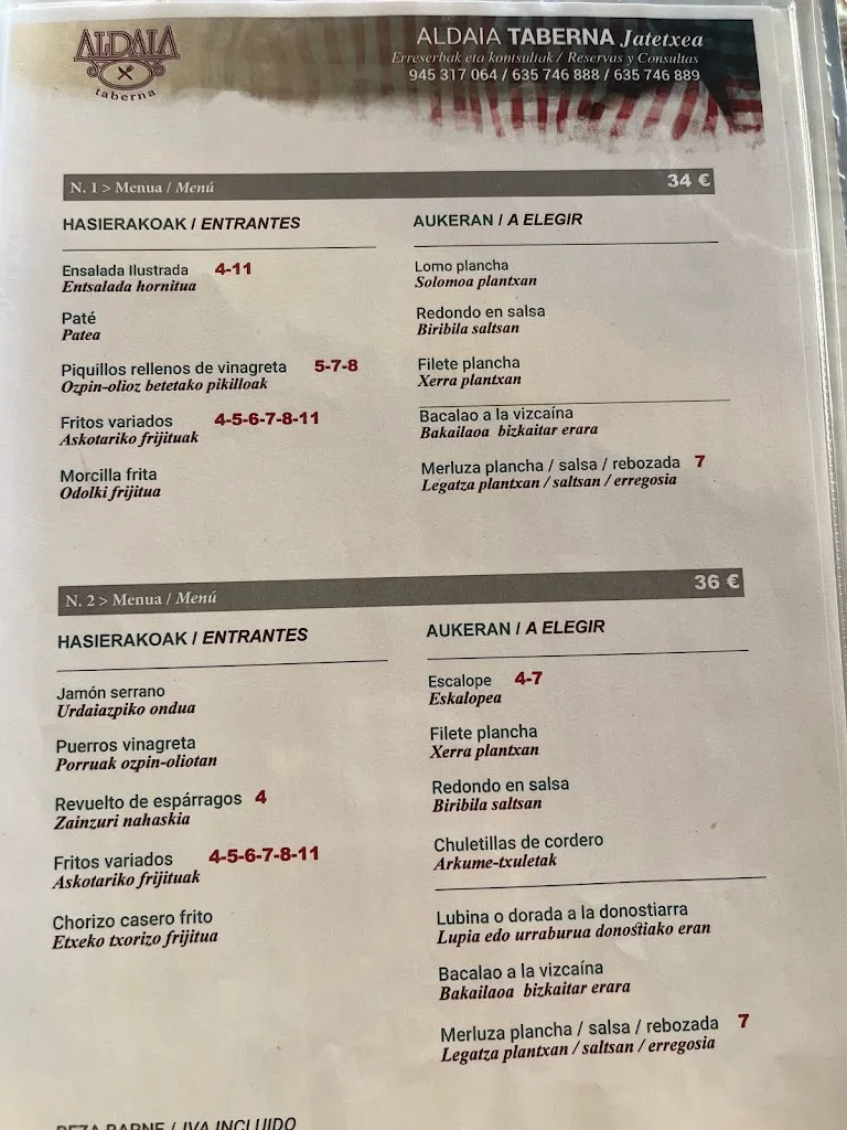 Menu_Restaurante Taberna Aldaia_Barrundia_immagine_3