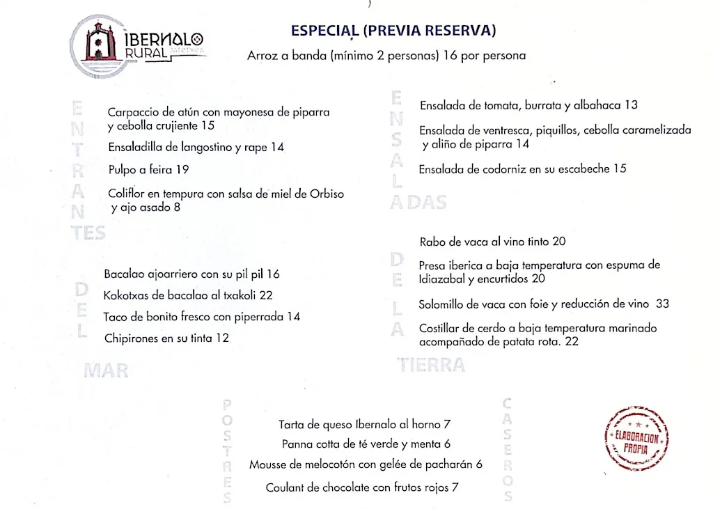 Menu_Ibernalo Rural: Casa Rural y Restaurante_Campezo/Kanpezu_image_1