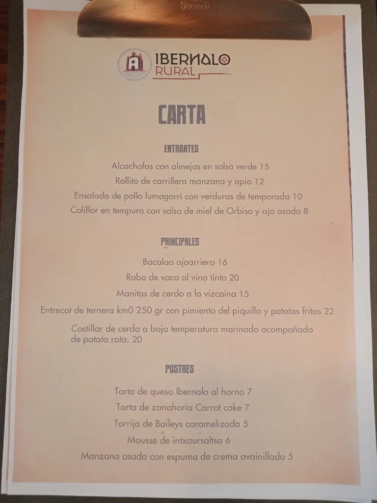 Menu_Ibernalo Rural: Casa Rural y Restaurante_Campezo/Kanpezu_image_2